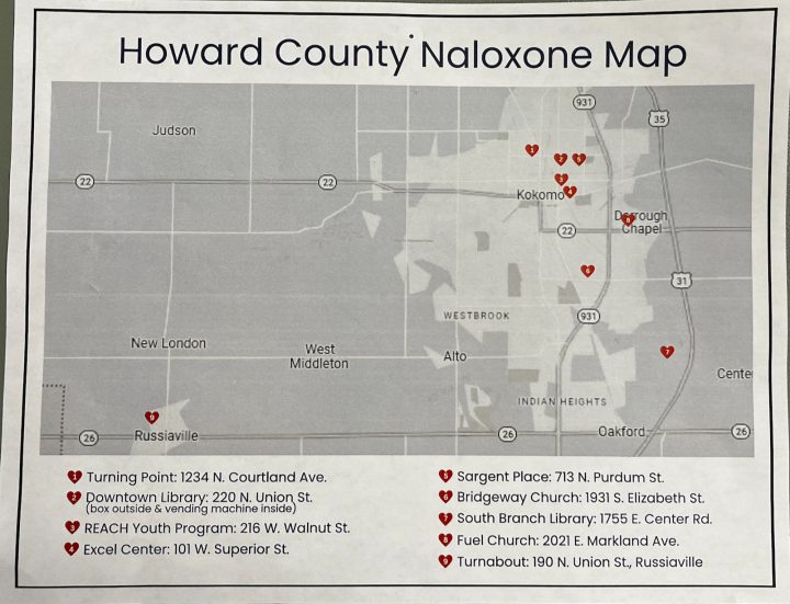 Howard County Naloxone Map